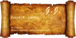 Gazdik Janka névjegykártya
